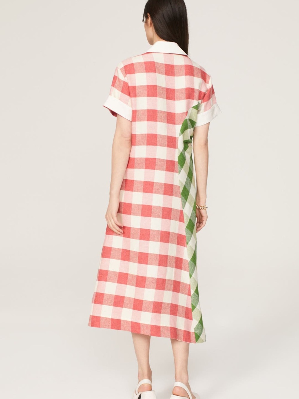 Rosie Assoulin Pink & Green Check Kids Polo Nightgown - Picture 13 of 13